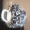 Teapot Cozy, Country Knit Farmhouse, Natural Wool, 4-6 Cup: Black &amp; White