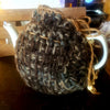 Teapot Cozy, Country Knit Farmhouse, Natural Wool, 4-6 Cup: Mocha with Grey