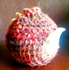 Teapot Cozy, Country Knit Farmhouse, Natural Wool, 4-6 Cup: Black with Pink