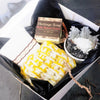 Bath Set, Gift Box, Lemon Scent, w/ Felted Soap or Wash Cloth