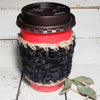 Cup Cozy, Travel Cup Warmer, Natural Wool- Black