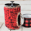 French Press Cozy, Cafetiere, Bean Blanket, Bean Belt Cover- Brick Red,