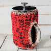 French Press Cozy, Cafetiere, Bean Blanket, Bean Belt Cover- Brick Red,