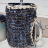 French Press Cozy, Cafetiere Bean Blanket, Bean Belt Cover- Denim Blue