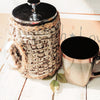 French Press Cozy, Bean Blanket- Cafetiere, Bean Belt Cover- Mocha Brown