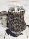 Pour Over Coffee Cozy Cover, Insulating Carafe- Olive Green Swirl w/Mocha