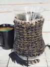 Pour Over Coffee Cozy Cover, Insulating Carafe- Olive Green Swirl w/Mocha