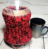 Pour Over Coffee Cozy Cover, Insulating Carafe- Brick Red w/Mocha