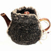 Teapot Cozy, Country Knit Farmhouse, Natural Wool, 4-6 Cup: Black