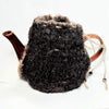 Teapot Cozy, Country Knit Farmhouse, Natural Wool, 4-6 Cup: Black