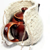 Teapot Cozy, Country Knit Farmhouse, Natural Wool, 4-6 Cup: Off-White