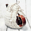 Teapot Cozy, Country Knit Farmhouse, Natural Wool, 4-6 Cup: Off-White