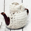 Teapot Cozy, Country Knit Farmhouse, Natural Wool, 4-6 Cup: Off-White