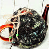 Teapot Cozy, Country Knit Farmhouse, Natural Wool, 4-6 Cup: Black with Teal