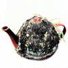 Teapot Cozy, Country Knit Farmhouse, Natural Wool, 4-6 Cup: Black with Teal