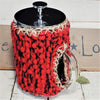 French Press Cozy, Cafetiere, Bean Blanket, Bean Belt Cover- Brick Red,