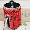 French Press Cozy, Cafetiere, Bean Blanket, Bean Belt Cover- Brick Red,